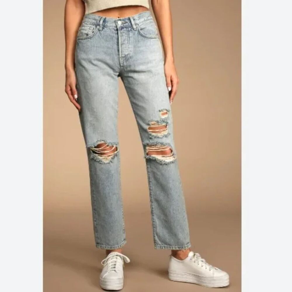 Free People Bren Boyfriend Jean, Light Wash Blue, Size 25 (29x29), OB1311341